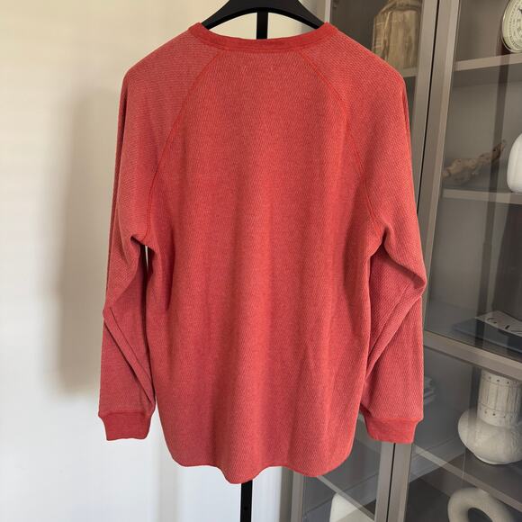 Taylor Stitch The Heavy Bag Waffle Crewneck Engine Red Shirt 46 NEW LS Pullover - Picture 5 of 7